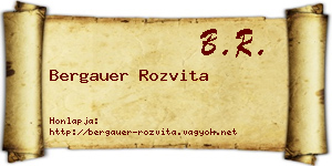 Bergauer Rozvita névjegykártya